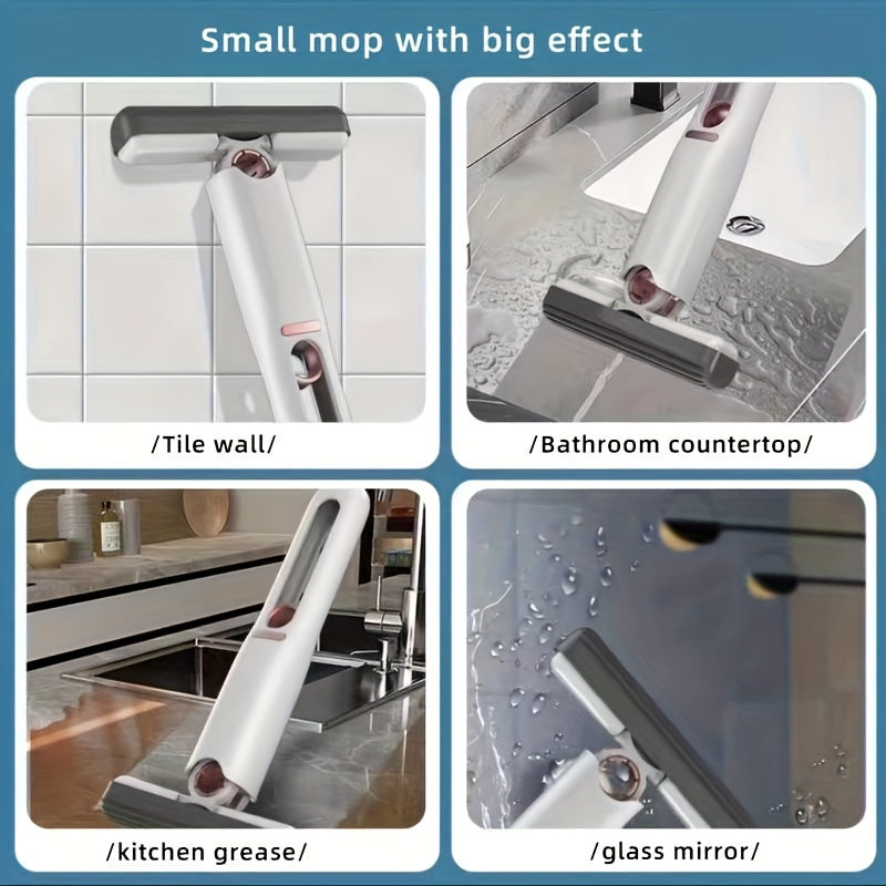 Self-Squeeze Mini Mop (Lazy Hand Mop) Multifunction & Portable Cleaning Mop for Desk/Window/Glass/Kitchen/Car