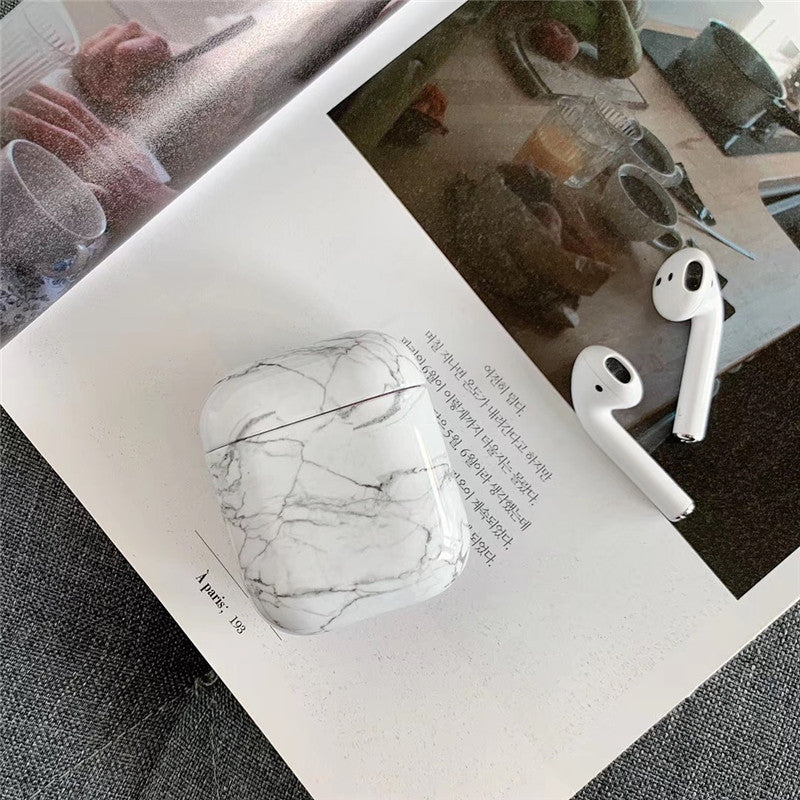 Compatible with Apple, White Marble Case for Airpods Earphone Case - Vortex Trends