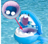 Inflatable Swimming Ring For Kids With Awning Shark Seat Ring Baby Float For Swimming Pool Toys Seat Removable Water Ring - Vortex Trends