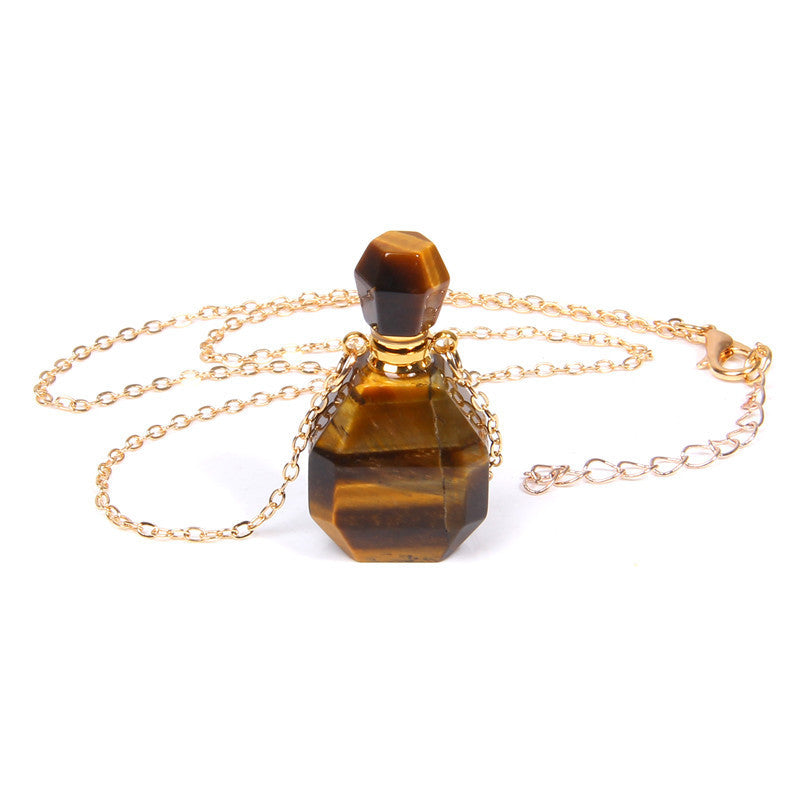 Perfume bottle crystal pendant necklace