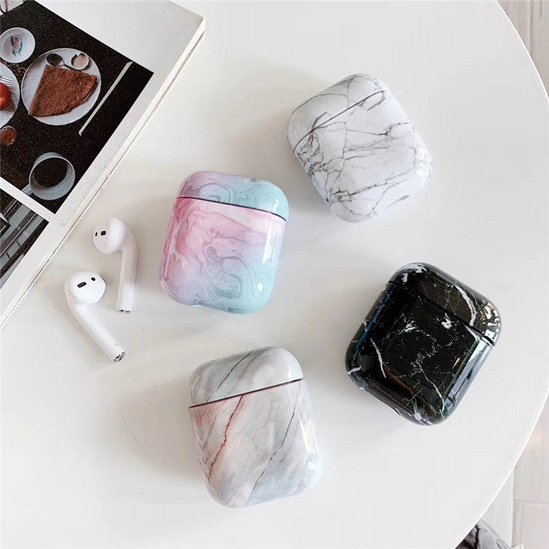 Compatible with Apple, White Marble Case for Airpods Earphone Case - Vortex Trends