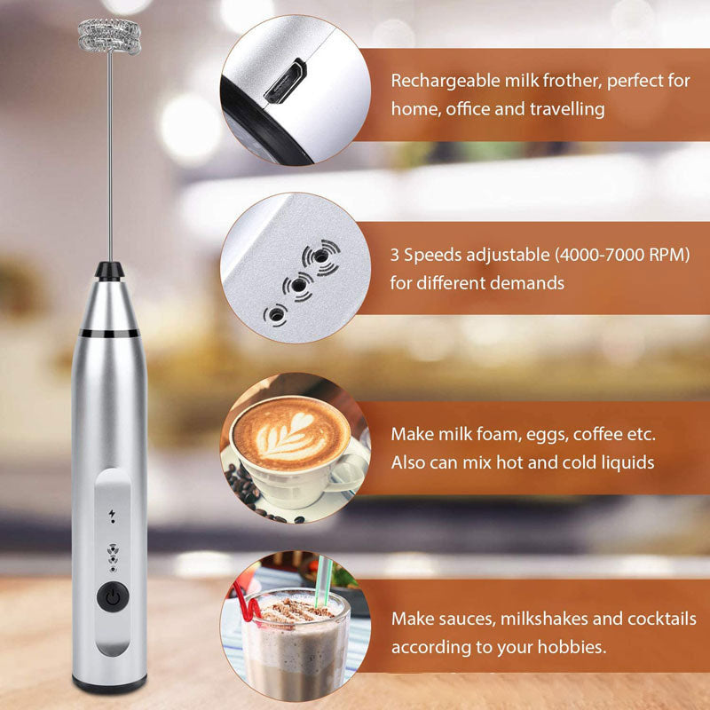 🚀Milk Frother Electric Egg Beater | USB Charging Mixer for Coffee Drink Portable | Automatic Egg Beater USB Charging Mixer - Vortex Trends