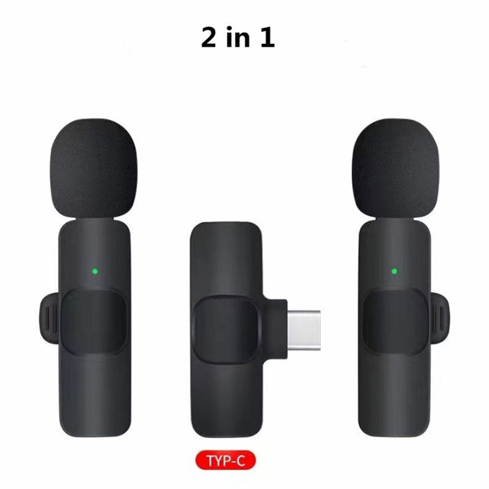 🎤Wireless Lavalier Microphone Portable Audio Video Recording Mini Mic For IPhone Android Long Battery Life Live Broadcast Gaming - Vortex Trends