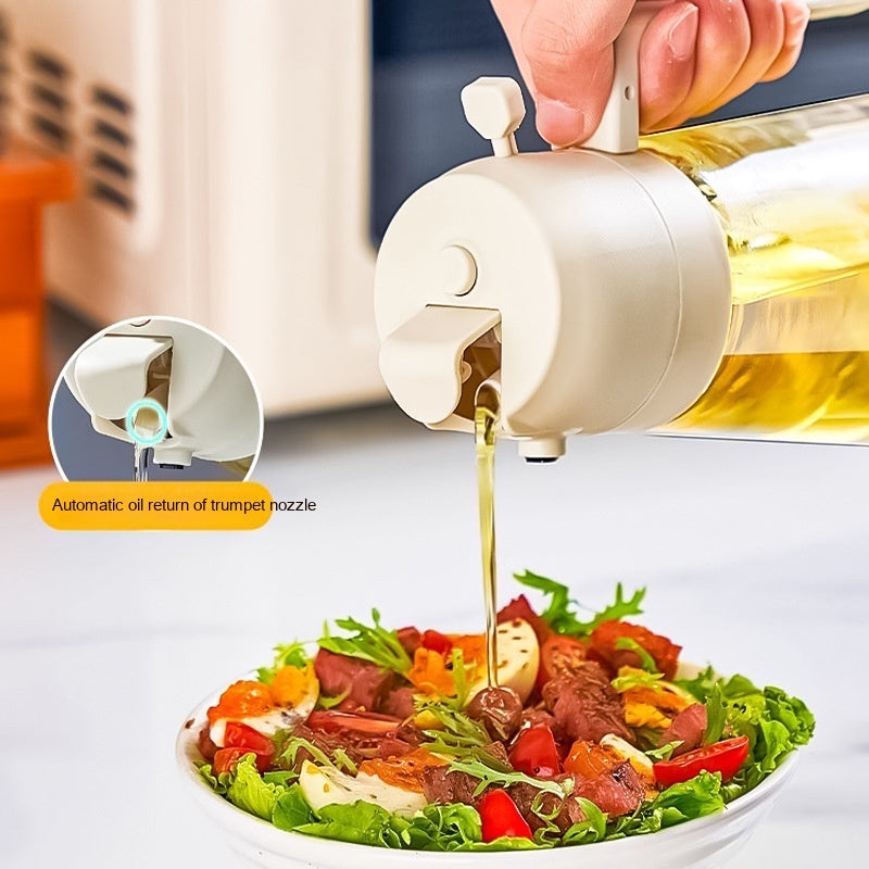 Oil Sprayer Dispenser For Cooking BBQ 2 In 1 Glass Oil/Vinegar/Soy Sauce Spray Kitchen Oil Bottle - 470ML