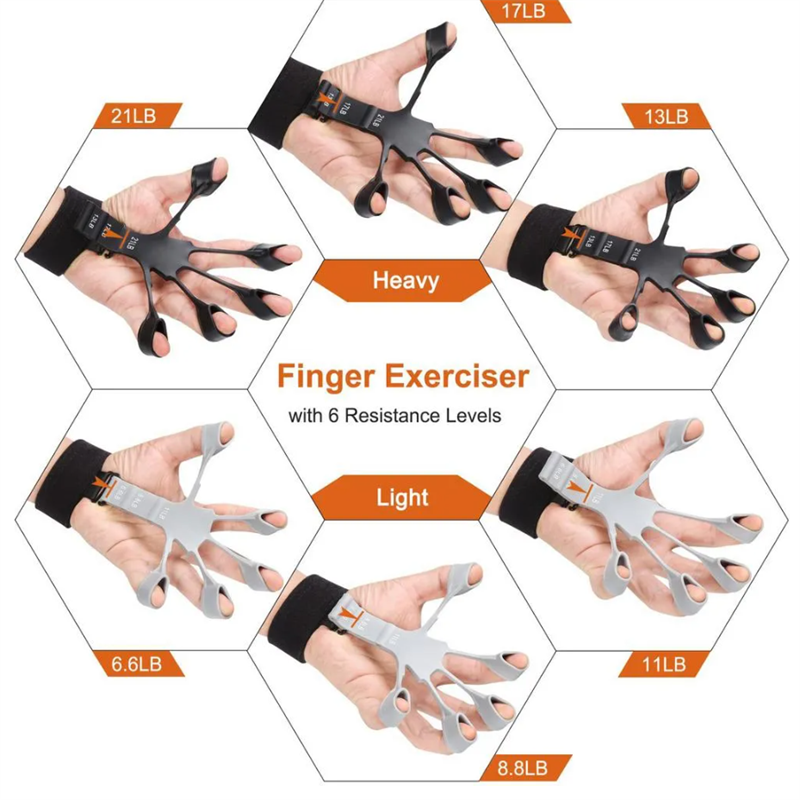 Silicone Grip Device Finger Exercise Stretcher Finger Gripper Strength Trainer Strengthen Rehabilitation Training - Vortex Trends