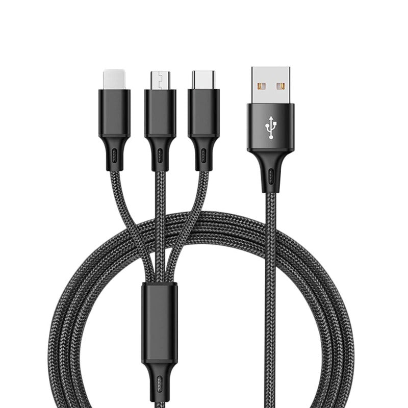 🔌3 In 1 USB Cable For IPhone | XS Max XR X 8 7 Charging Charger | Micro USB Cable For Android USB TypeC Mobile Phone Cables - Vortex Trends