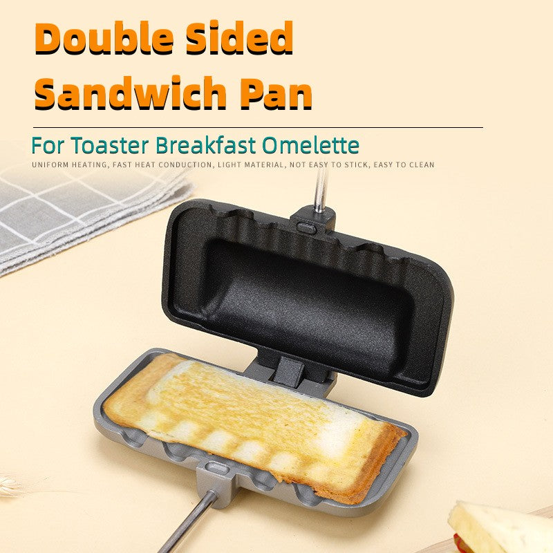 Double-Sided Sandwich Pan Non-Stick Foldable Grill Frying Pan For Bread Toast Breakfast Machine Pancake Maker - Vortex Trends