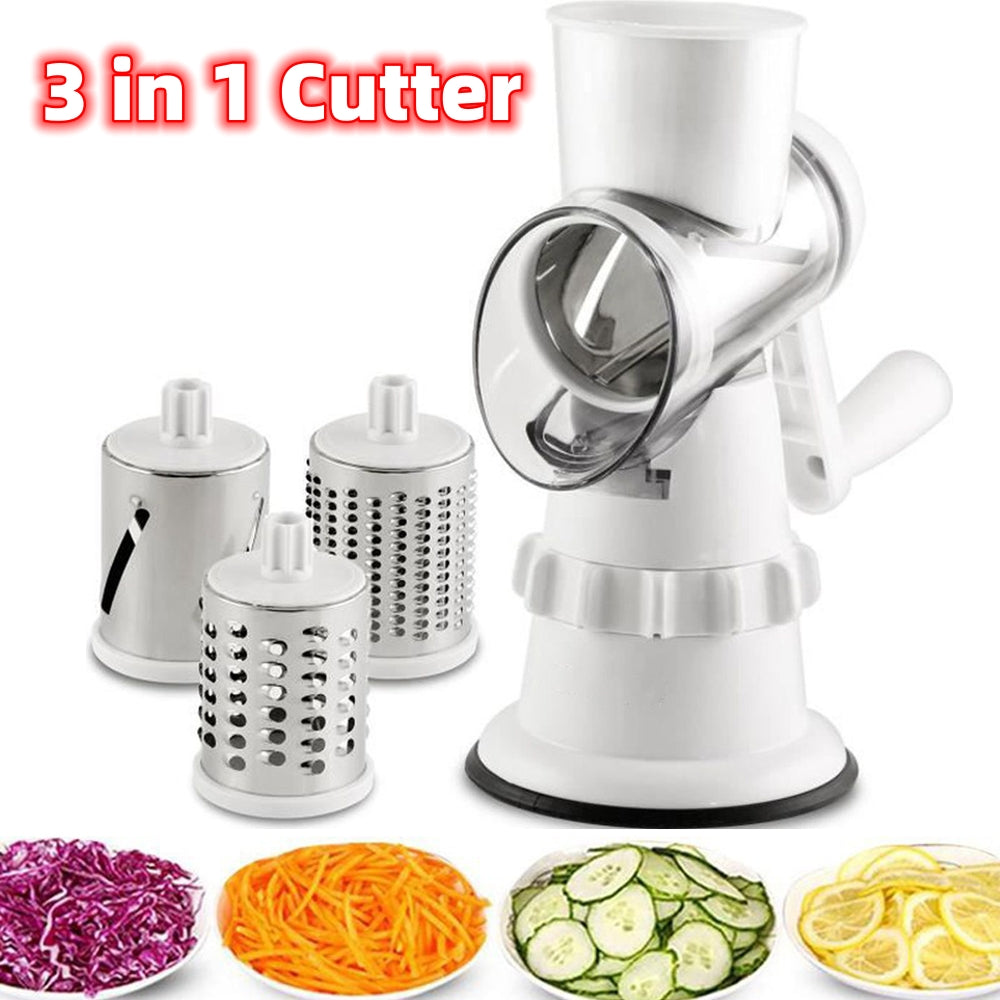 3 In 1 Vegetable Slicer Manual Kitchen Accessories Grater For Vegetable Cutter Round Chopper Mandolin Shredder Potato Home Kitchen Supplies Kitchen Gadgets - Vortex Trends