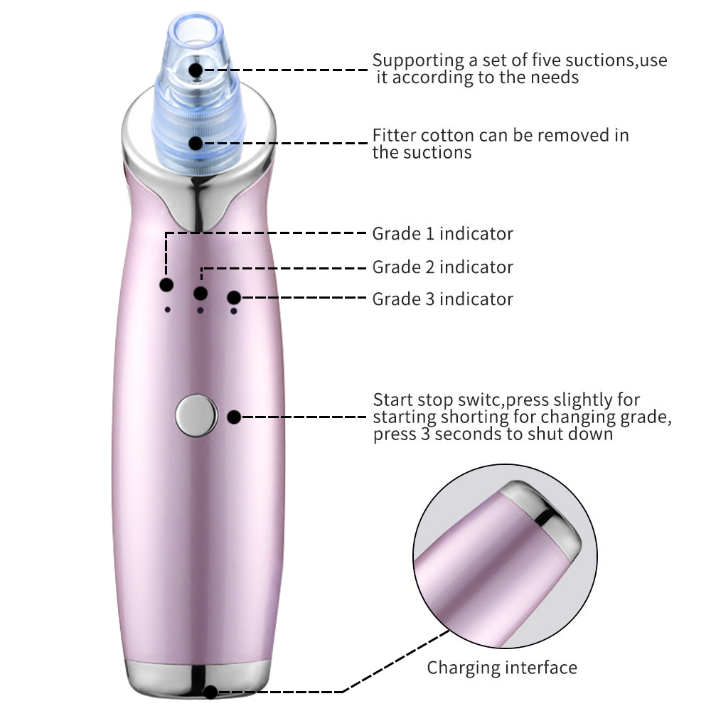 Electric Blackhead Remover Pore Vacuum Suction Diamond Dermabrasion Face Cleaner - Vortex Trends