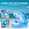 Inflatable Swimming Ring For Kids With Awning Shark Seat Ring Baby Float For Swimming Pool Toys Seat Removable Water Ring - Vortex Trends
