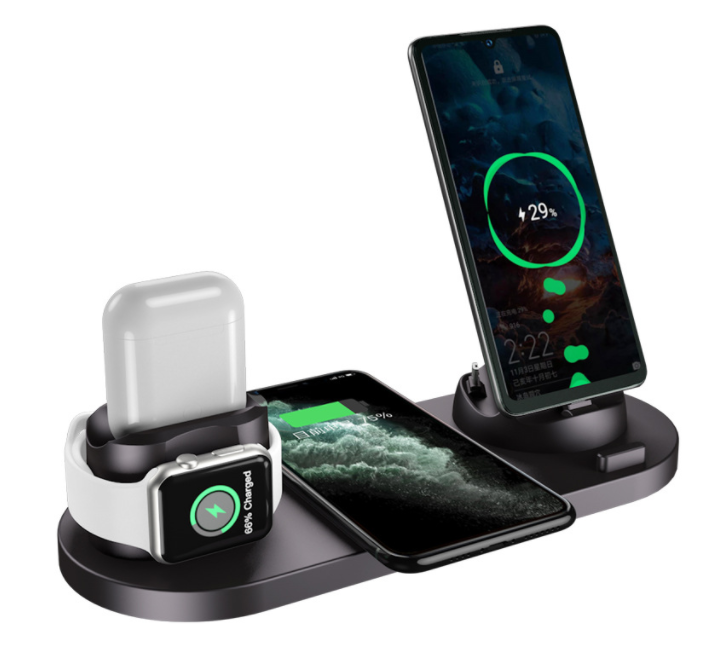 Wireless Charger For IPhone Fast Charger For Phone Fast Charging Pad For Phone Watch 6 In 1 Charging Dock Station - Vortex Trends