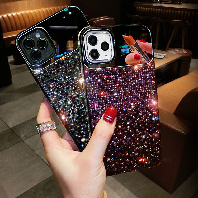 European And American Punk Gradient Rhinestone Makeup Mirror Phone Case - Vortex Trends