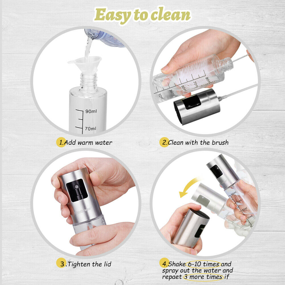 Stainless Oil Sprayer Cooking Mister Spray Fine Bottle Kitchen Tool (2PCS) UK - Vortex Trends