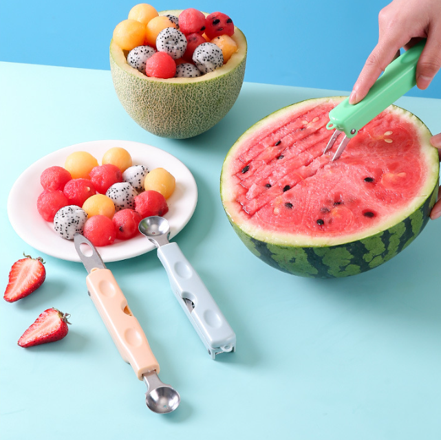 🍉 ENJOY Portable Stainless Steel Melon Baller  | Fruit Scoop Tool Watermelon Baller | Stainless Steel Multifunctional Digging Spoon - Vortex Trends