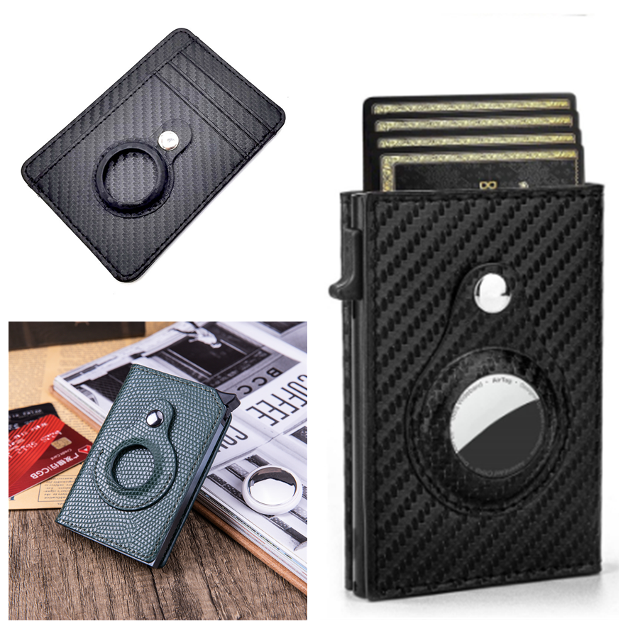 Rfid Card Holder Men Wallets Money Bag Male Black Short Purse Small Leather Slim Wallets Mini Wallets For Airtag Air Tag - Vortex Trends