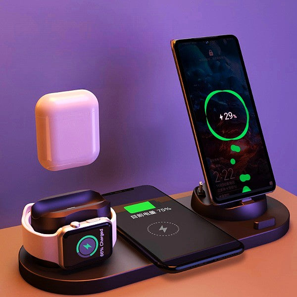Wireless Charger For IPhone Fast Charger For Phone Fast Charging Pad For Phone Watch 6 In 1 Charging Dock Station - Vortex Trends